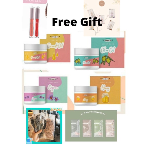 (FREE GIFT) SLEEPING MASK BYBDKA.ID SLEEP MASK BYBDKA.ID SLEEPMASK SAFFRON BYBDKA.ID ATASI JERAWAT