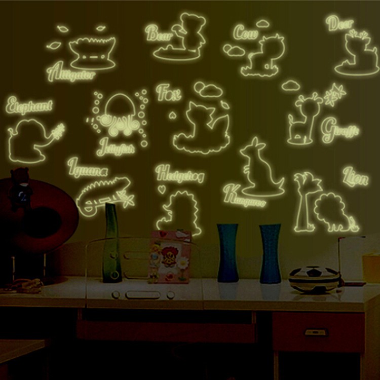 RELIZA WALL STICKER | STIKER DINDING ANIMAL GLOW IN THE DARK HEWAN ABQ9613