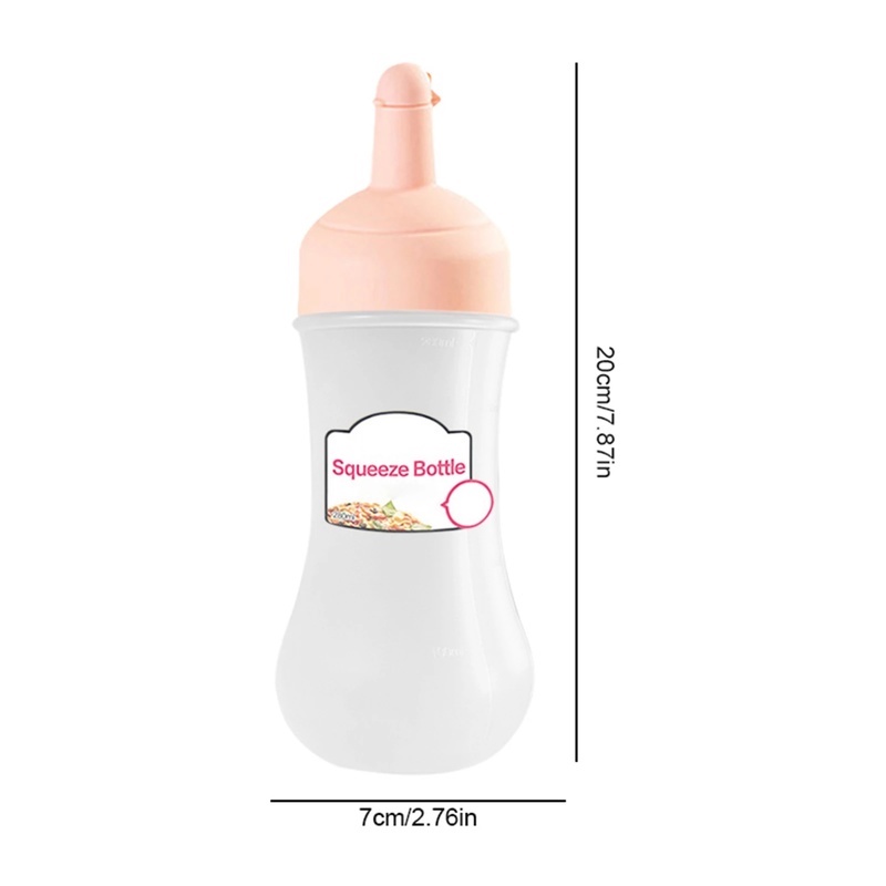 [350ml Tomato Salad Dressing Squeeze Bottle With Lid And Scale] [Household Sauce &amp; Honey &amp; Edible Oil Seasoning Bottle] [Leak-proof Squeeze Sauce Bottle Sharp Mouth Bottle]