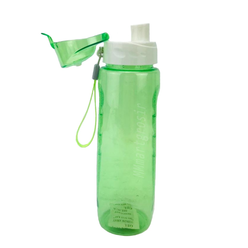 Botol minum / botol plastik / Botol minum + saringan / Warna hijau / 600ml