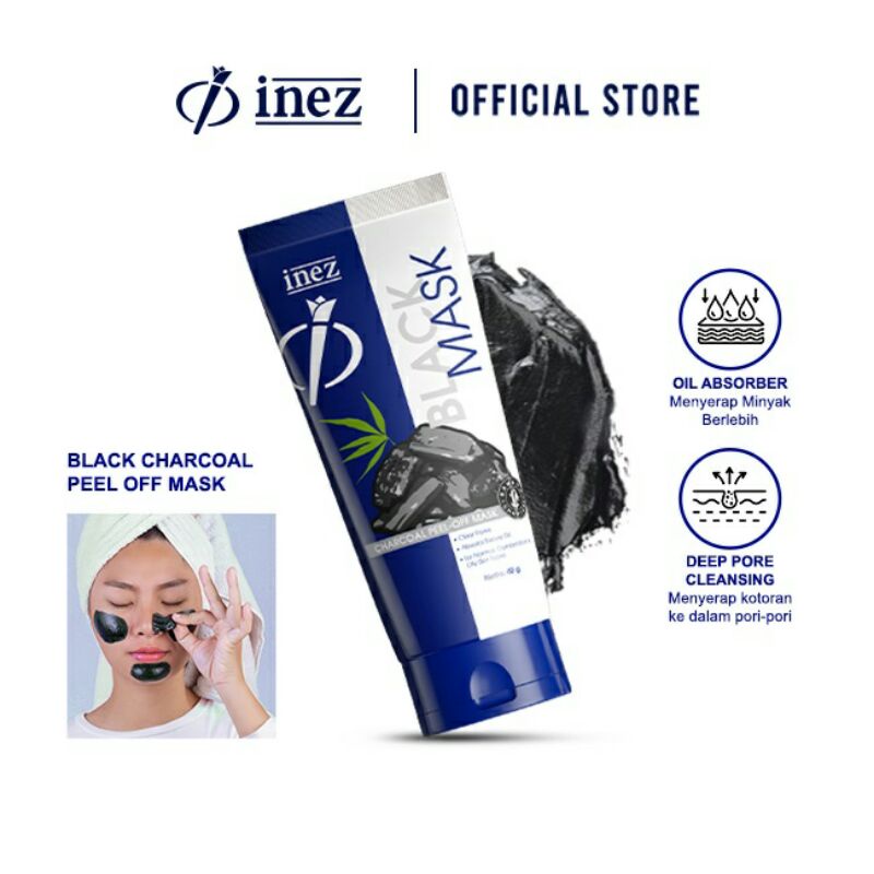 ❤GROSIR❤ INEZ Black Mask (Charcoal Peel-off Mask)