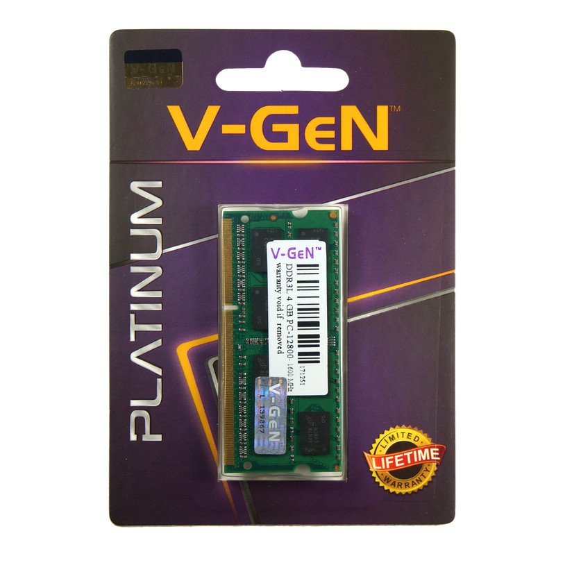 RAM DDR3 SODimm V-GeN 4GB PC12800/1600Mhz V GeN Memory Laptop VGEN