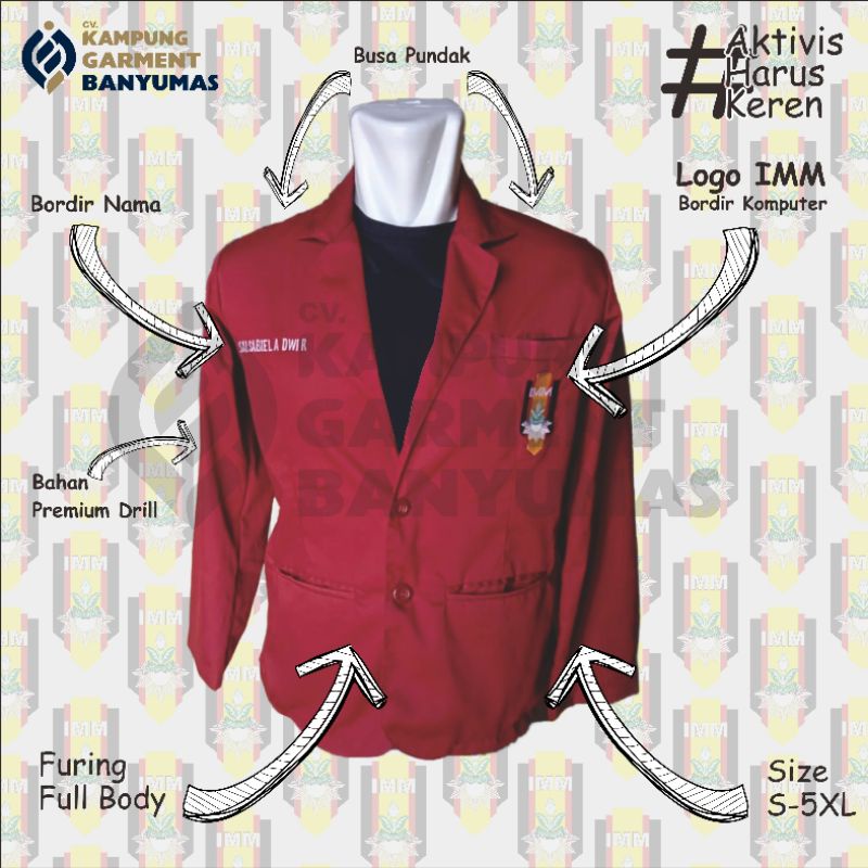 Jas IMM (Ikatan Mahasiswa Muhammadiyah) Ready Stok Satuan
