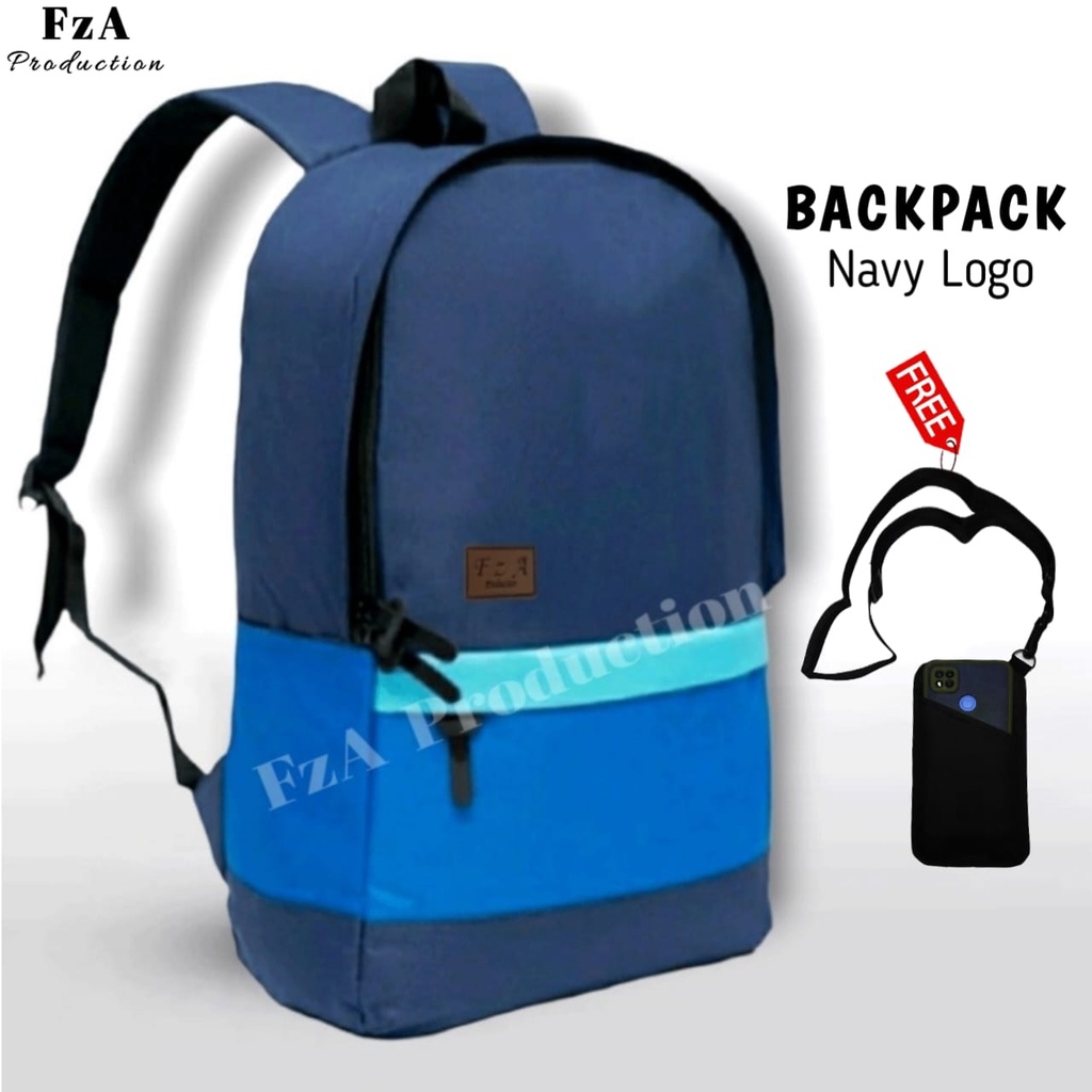 Tas Ransel Punggung Distro Casual Pria Wanita / Tas Ransel Laptop Original - FzA Gratis  Sako Wallet HP