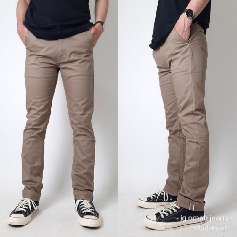 CHINO SLIM FIT  Celana panjang pria kerja kantoran harian santai dan liburan