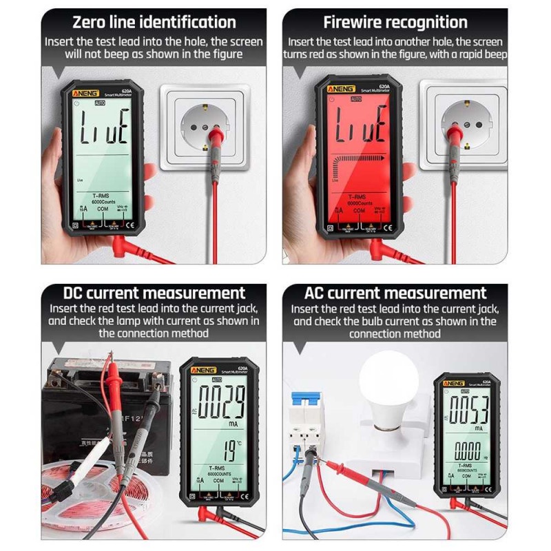 Multimeter Digital Multitester Voltage Tester HD LCD Screen Display