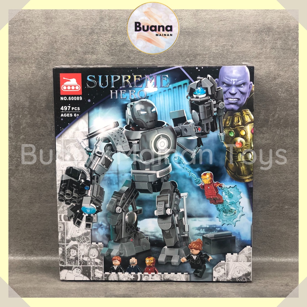 BRICK IRON MONGER MAINAN EDUKASI ANAK BLOCK COWO BRICKS BLOCK AVENGER IRON MAN ROBOT WAR 60089