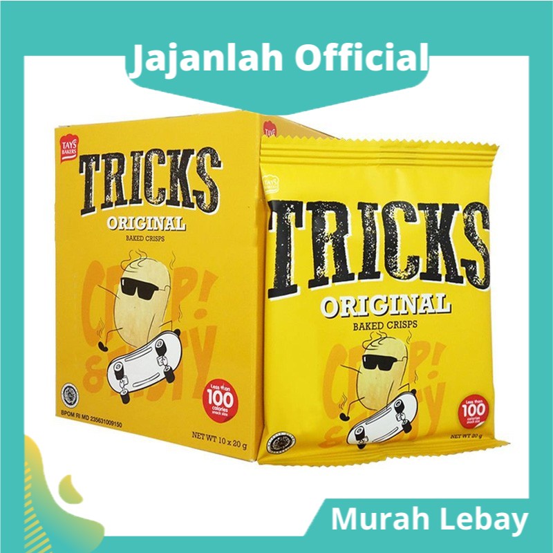 

TRICKS CRISPS RASA ORIGINAL (10 x 18 GRAM) POTATO BAKED / BISKUIT KENTANG PANGGANG Jajanlah Official