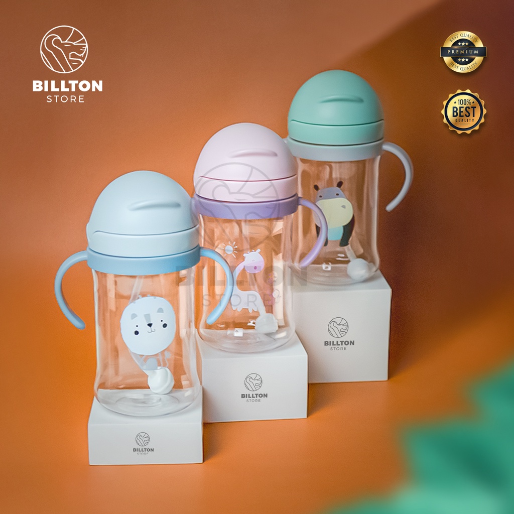 [AMAN UNTUK ANAK] Botol Minum Gelas Bayi Anak Balita Motif Karakter BPA Free Anti Tumpah