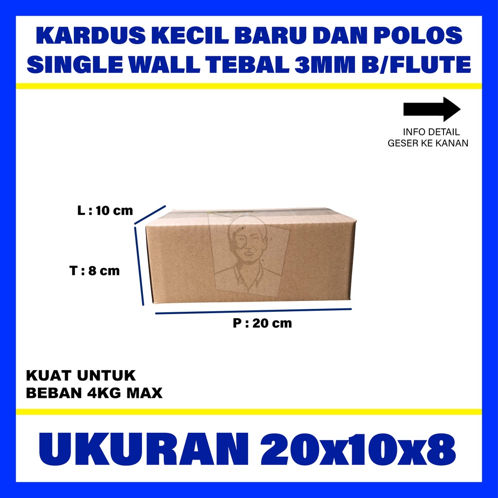 

Kardus Polos Box Karton Packing Murah UK 20 x 10 x 8