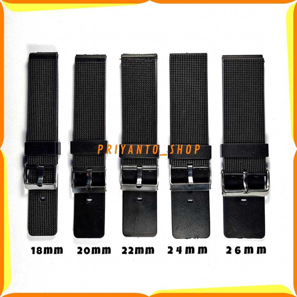 Tali Karet Jam Tangan 18mm 20mm 22mm 24mm 26mm Rubber Strap Mantull Terbaikk