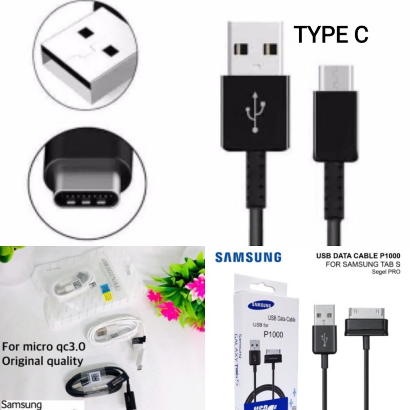 Samsung Kabel Cas Data Original Mikro Usb tipe C Tablet Cable Type TAB