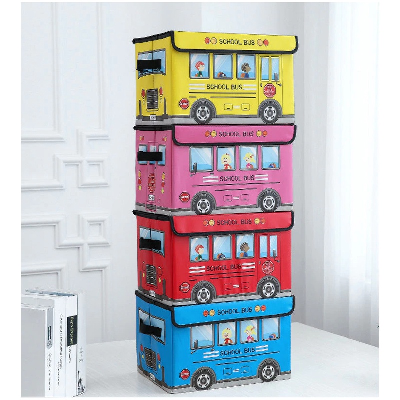 Kotak Mainan Storage Box Lipat Toy Box Kotak Serbaguna Mainan Organizer Baju Souvenir Anak Ulang Tahun Tempat Mainan Kotak Dino Princess School Bus Sekolah Babymaniashop