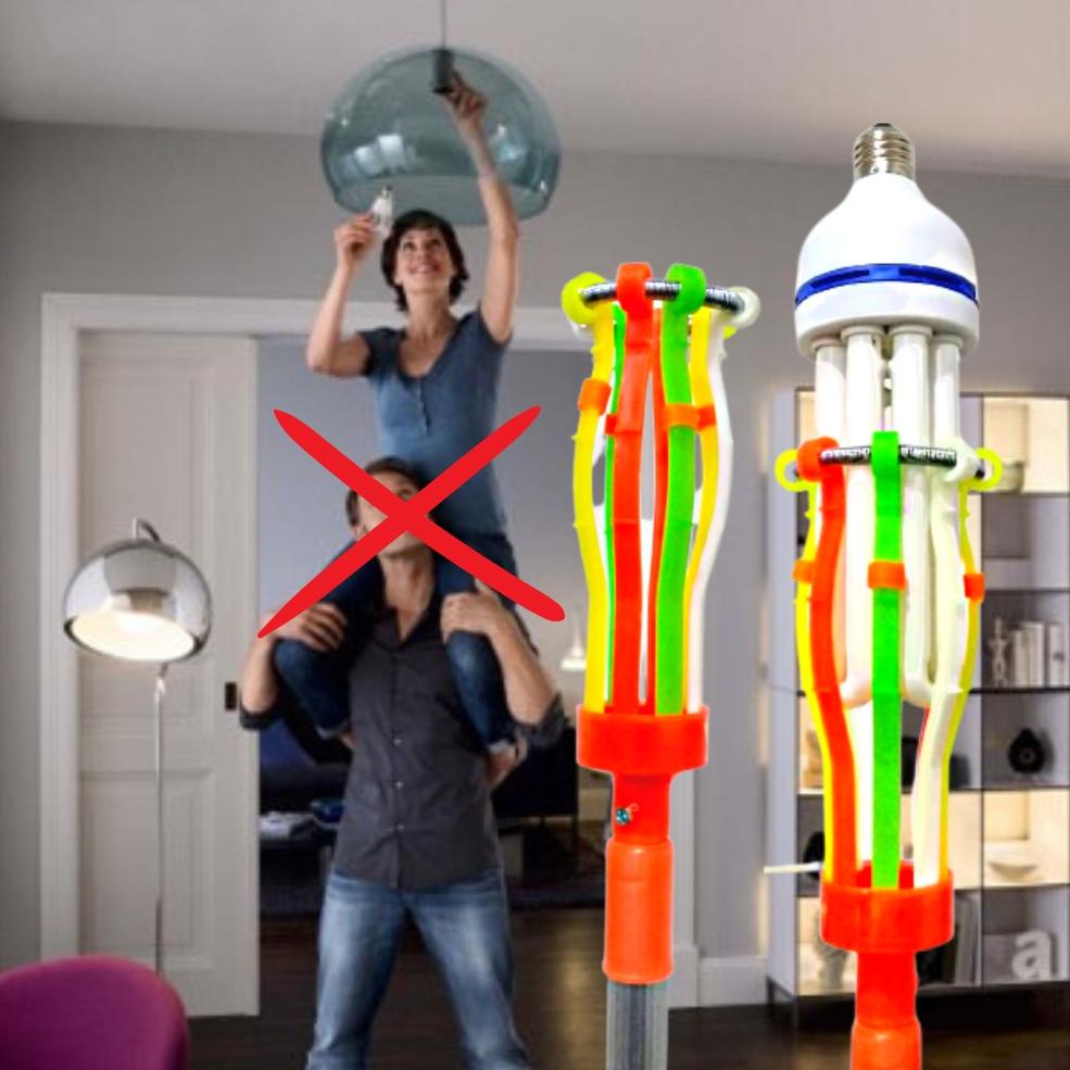 Terlaris.. TONGKAT LAMPU / STIK TONGKAT PEMASANG PENGGANTI LAMPU STIK LAMPU ALAT PASANG LEPAS GANTI 