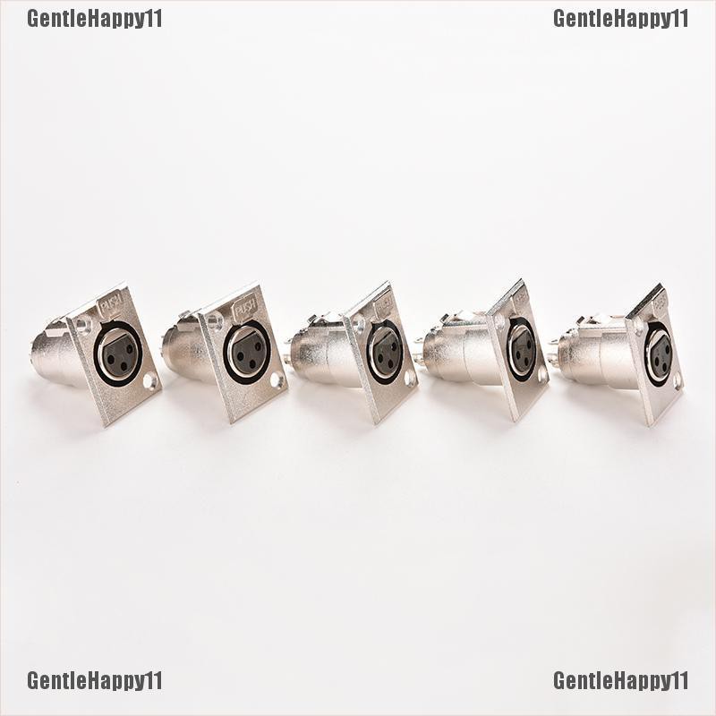 GEN  5pcs Female Chassis Socket 3-Pin XLR Jack Panel Mount Connector Nickel Housing