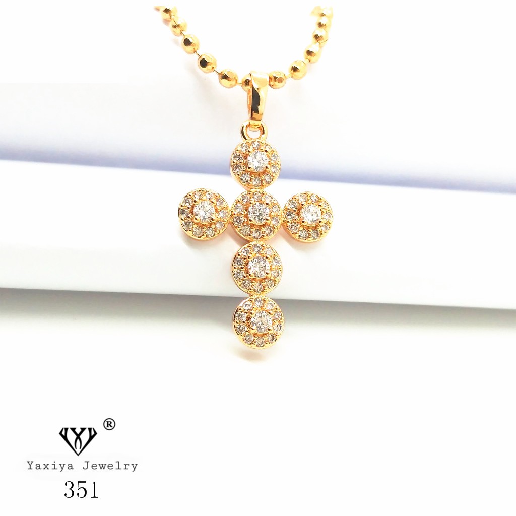 

Liontin Salib permata Perhiasan imitasi Lapis emas Gold 18k Yaxiya 351