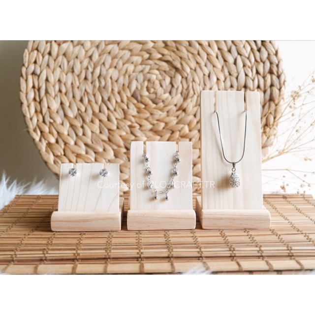 Jewellery Wooden Stand / dudukan display kalung gelang anting kayu