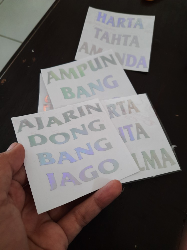 Stiker Cutting Harta Tahta Hologram