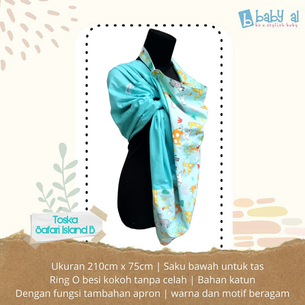 2in1 Baby Al Gendongan Ring Sling with Nursing Apron Motif - Penutup Menyusui