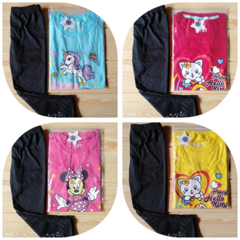 (COD) Kaos Terbaru + Legging (usia 2-7 th)