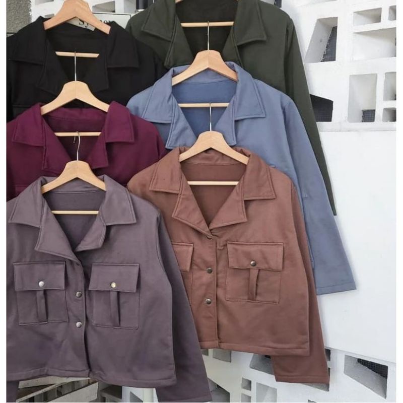 Sandra Crope Sweater Wanita Pleece Tebal XL
