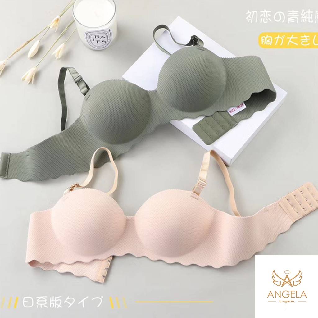 [ COD ] ANGELA Premium JAPAN Quality Seamless Sport Push Up Bra Wanita Bikini Tanpa Kawat Lingerie