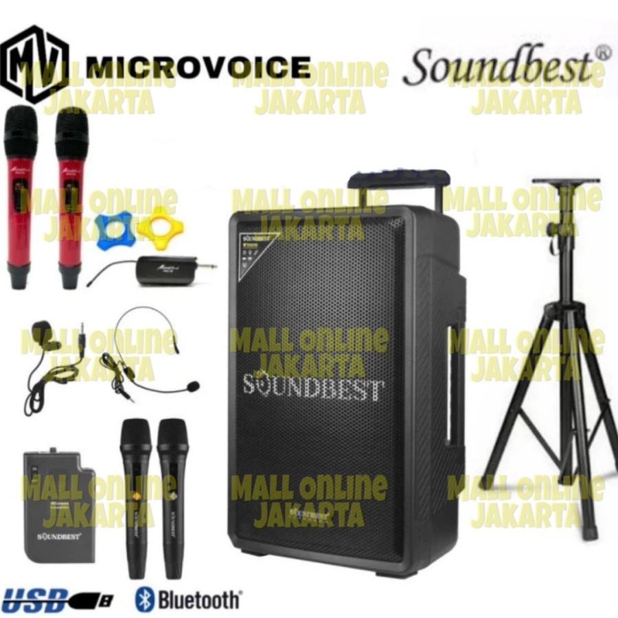 Speaker aktif portable soundbest best 15 paket wireless aktiv best15