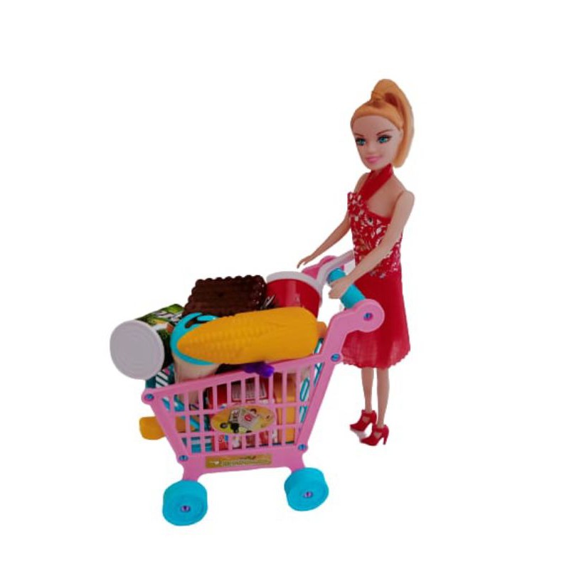 FB 801 - MAINAN TROLLY SUPERMARKET BARBIE FB801 / FUN SHOPPING CART