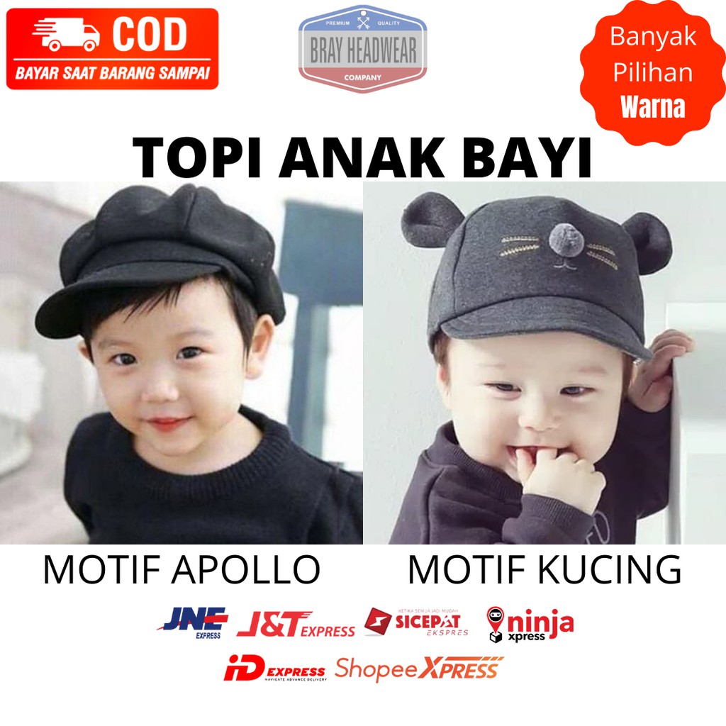 TERMURAH Topi Bayi Anak Laki Laki  Perempuan Model Apollo  Premium Termurah