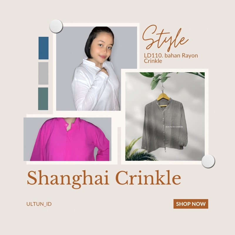 (NEW) Blouse Shanghai Crinkle//Blouse Shanghai Premium//Atasan Rayon Airflow Premium//Hot Fanta//Blouse Best Seller Hot Fanta