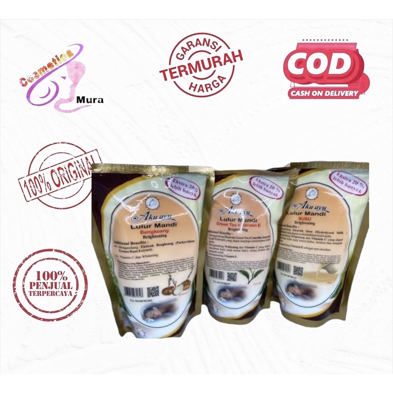 cosmeticamurah - AKU AYU BODY SCRUB LULUR POUCH 250 GR - LULUR PENGANTIN AKU AYU PREMIUM EXFOLIATING