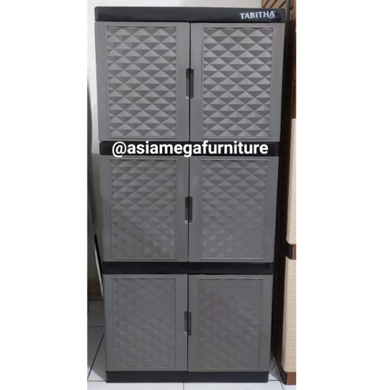 Kontainer 3 Tingkat/lemari pakaian plastik 3 tingkat