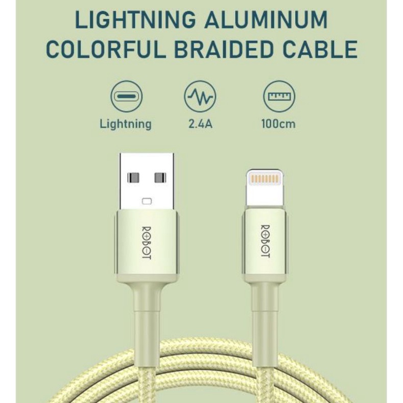 [ROBOT R-SL YELLOW] KABEL DATA l-PH0NE USB LIGHTNING FAST CHARGING l-PH0NE 5 6 6S 7 7+ 8+ XR XS