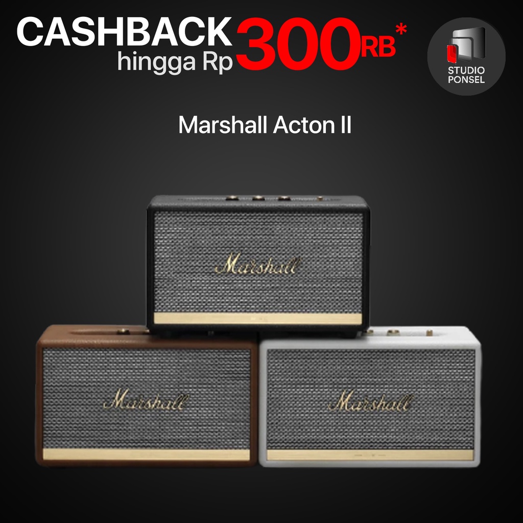 Marshall Acton II 2 Portable Bluetooth Speaker Original Black Brown