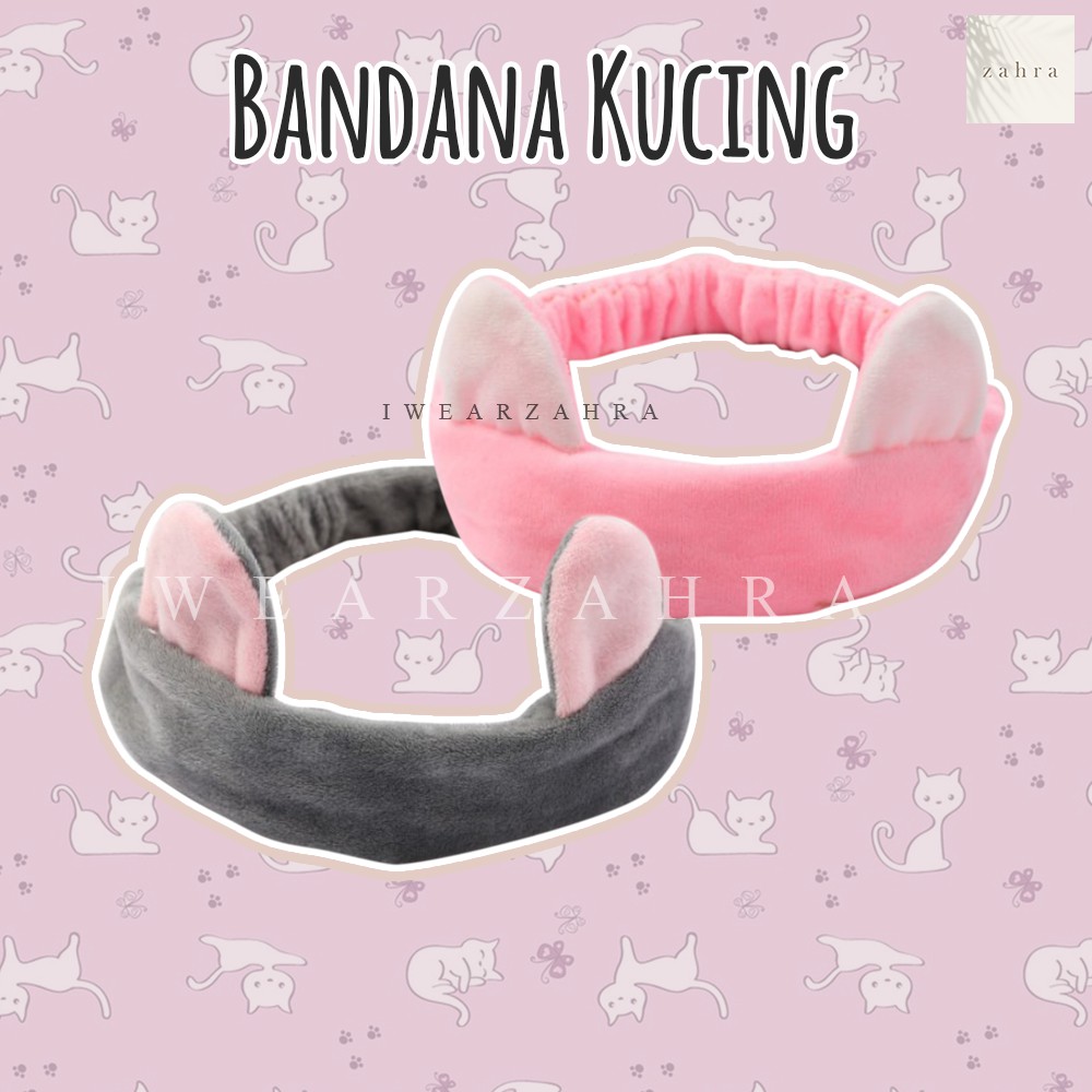 BANDANA KUCING - Bando Cuci Muka Handuk Facial Kerut Bulu Halus Anak Doll  Lucu Murah Korea