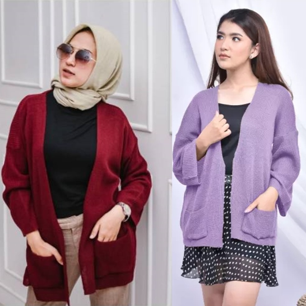  Cardigan  Wanita Loocy Cardy Rajut  Kardigan Terlaris 