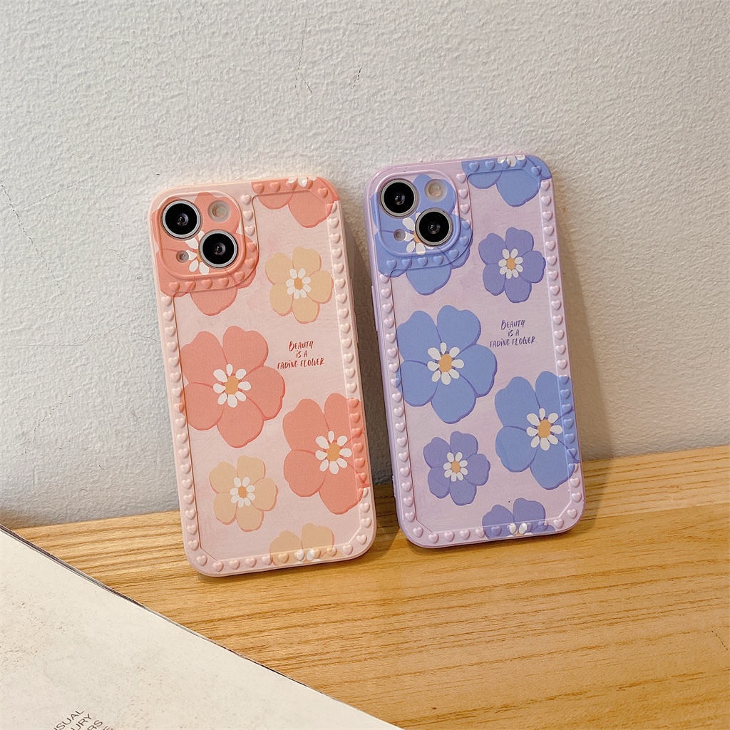 Soft Case Motif Bunga Ungu Pink Untuk OPPO A16 A15 A54 A95 A94 A12 A74 A93 A5S A7 A57 F1S A3S Reno6