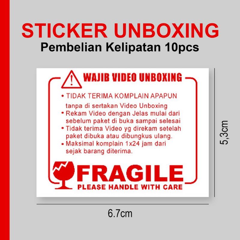 Jual Label Sticker Video Unboxing Stiker Fragile Pecah Belah Baca Deskripsi Shopee Indonesia