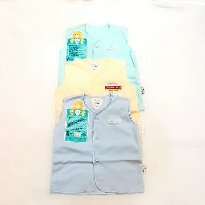 (3pcs/pack) Libby BAJU KUTUNG Bayi Anak Polos / Baju Kaos Bayi Kutung UNISEX