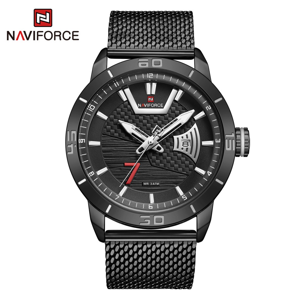 Jam Tangan Naviforce 9155 Rantai Pasir Fashion Pria Bisnis Original