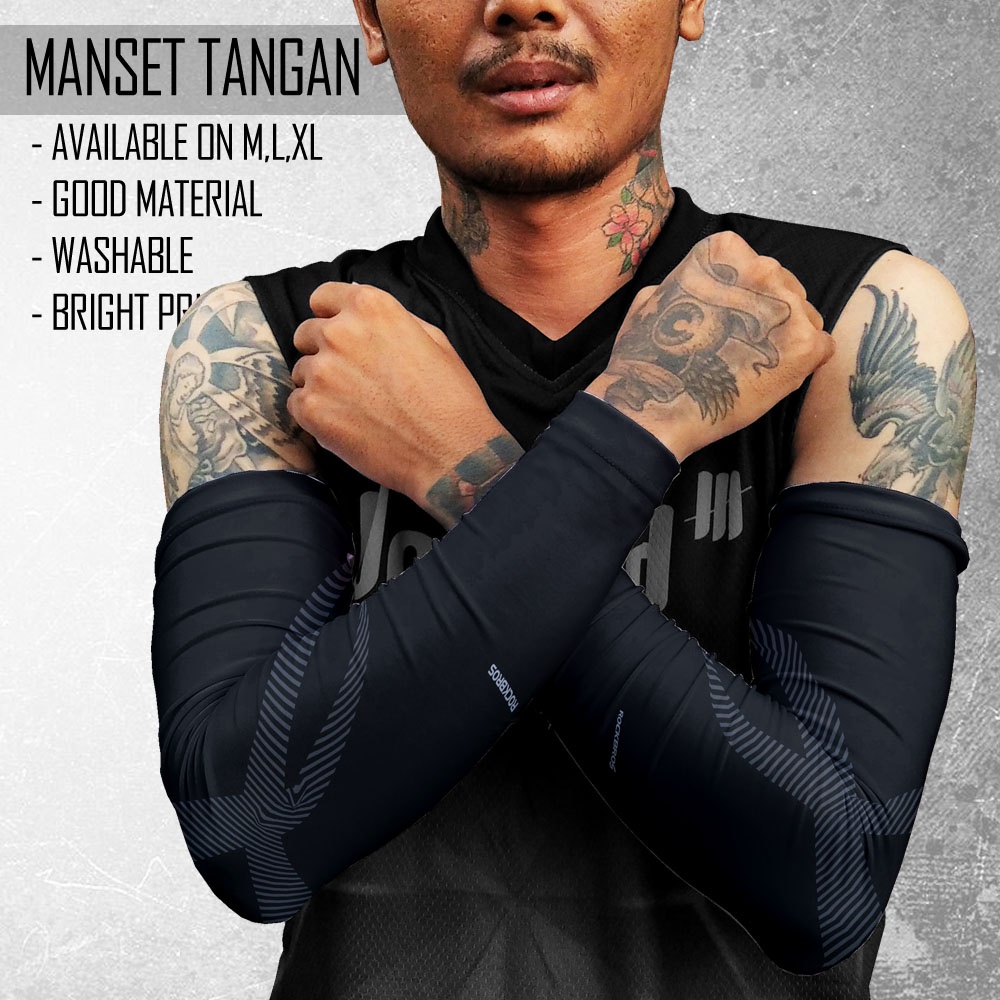 Manset Tangan Arm Sleeve Deker Lengan Pria Wanita Mancing Elastis 129 - Handsock Deker Tangan Voli