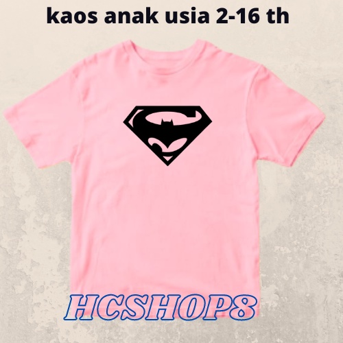 Kaos Anak Gambar Superman Vs Batman Usia 2-16th Laki Laki Perempuan