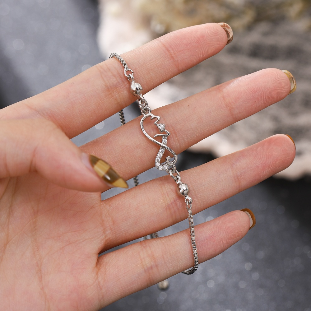 Gelang Rantai Titanium Wanita Korean Style Silver Bracelet Fashion Gelang Nama Murah Perhiasan Perak D310