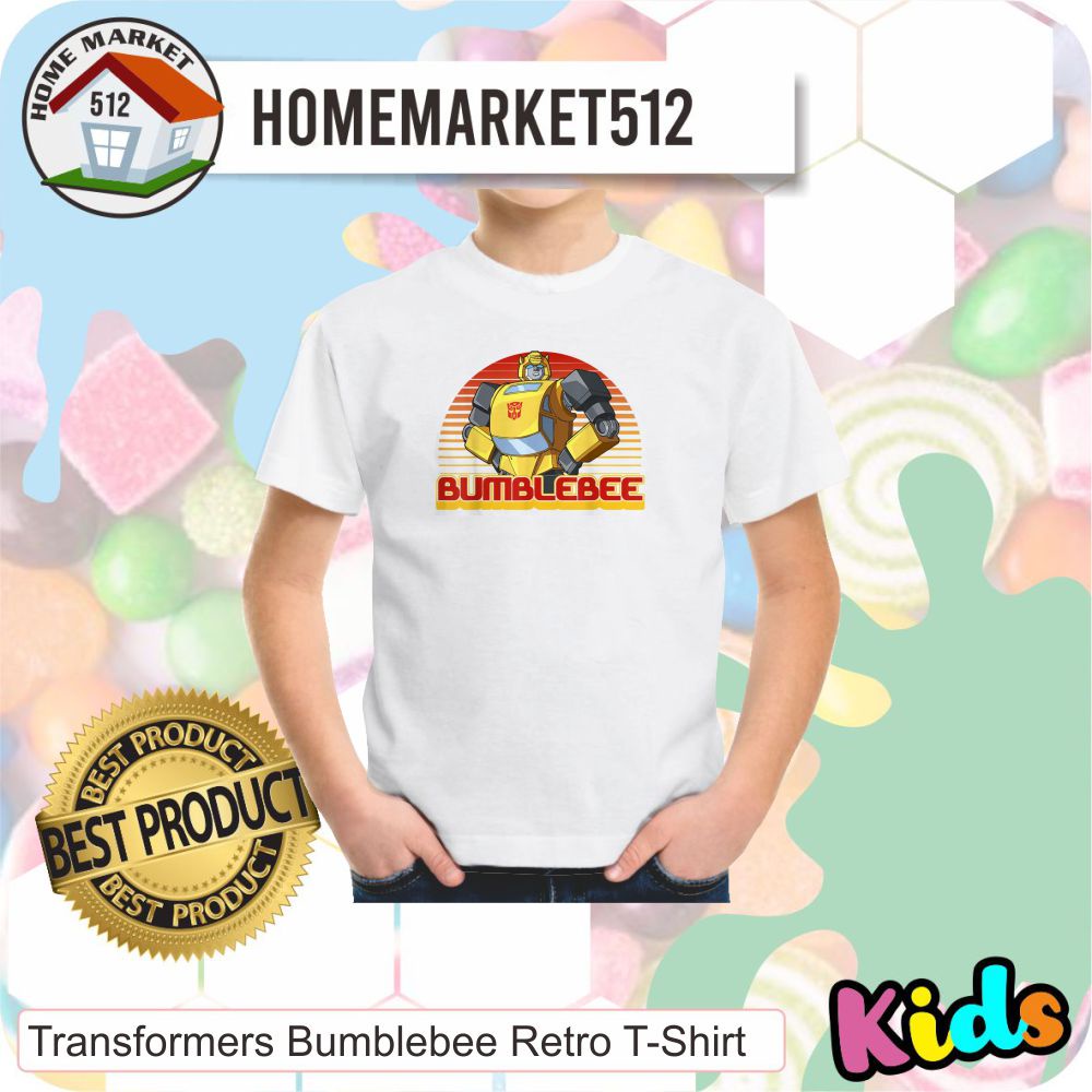 KAOS ANAK Transformers Bumblebee Retro T-Shirt KAOS ANAK LAKI-LAKI DAN PEREMPUAN PREMIUM-0