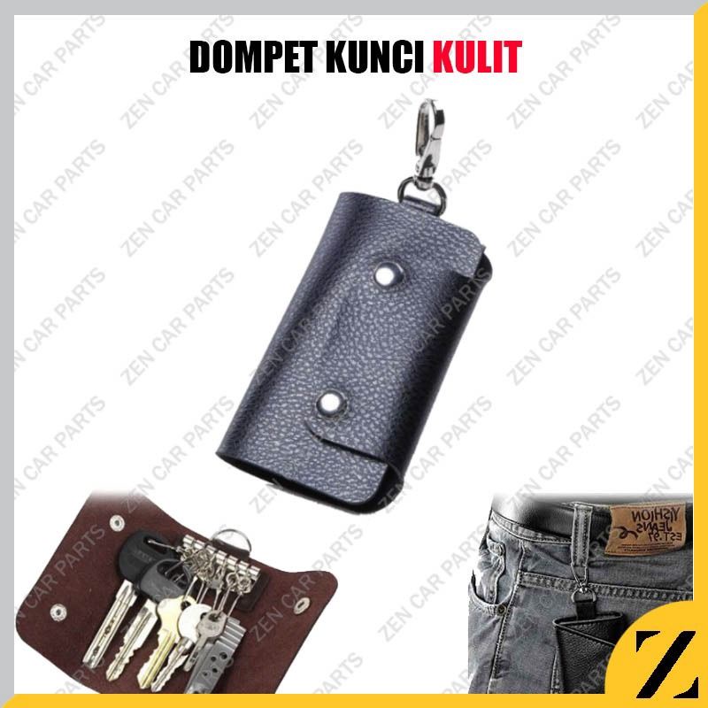 Dompet Kunci Mobil STNK Gantungan Kunci Dompet Kulit 6kunci warna