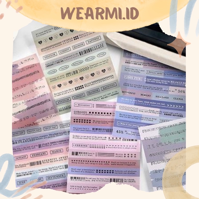 

6 Lembar / Pack Sticker Deco Word Kata Panjang Hiasan Scrapbook Bujo Jurnal DIY STIKER- sp109