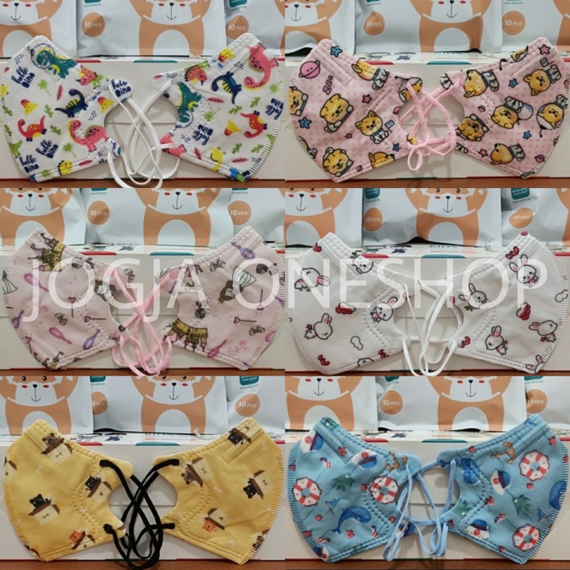 MASKER KN95 MOUSON ANAK 5PLY ISI 10PCS - MASKER KN95 ANAK MOTIF - MASKER KN95 MIRIP POKANA - MASKER 