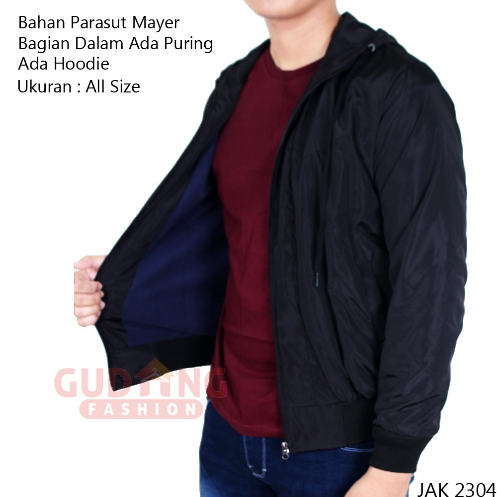 Jaket Parasut Keren Distro Pria Parasut Mayer Model Hoodie - JAK 2304