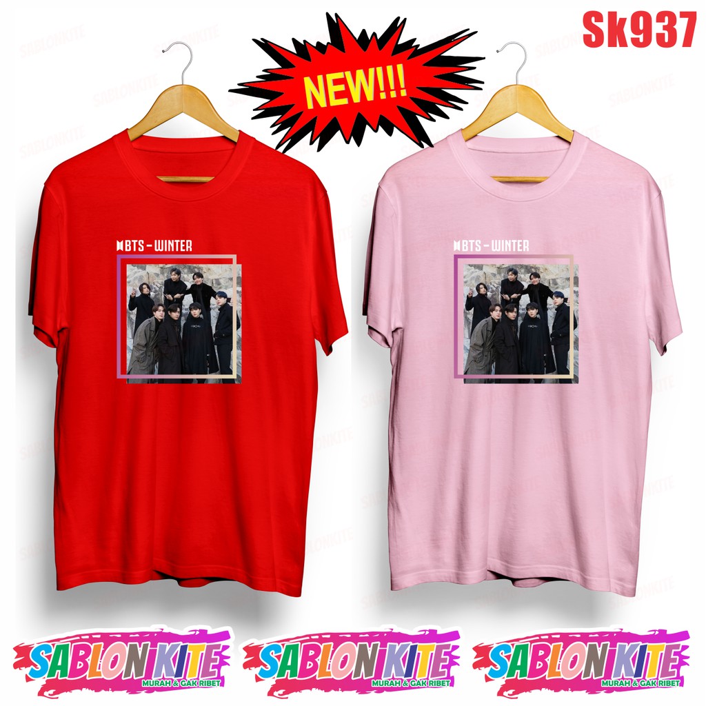 MURAH!!! KAOS KPOP WINTER SK937 JK V RM JH JM SG JIN UNISEX COMBED 30S