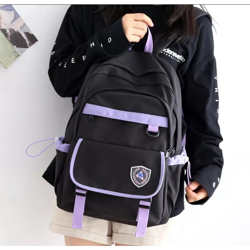 Ransel Wanita Nilon Tahan Air Tas Travel Berpanel Cantik Wanita Tas Sekolah Kapasitas Besar untuk Anak Perempuan Ransel Laptop 15 Inci Baru-5